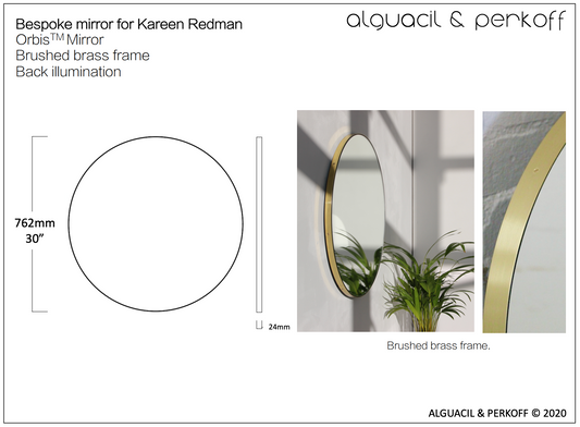 Bespoke Orbis™ Mirror Brass Frame Back Illumination 30"
