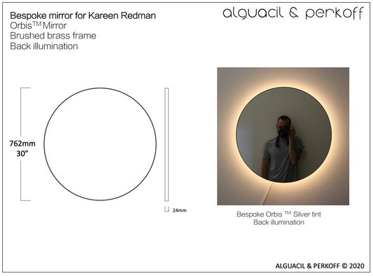 Bespoke Orbis™ Mirror Brass Frame Back Illumination 30"