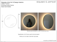 Bespoke Orbis™ Round Mirror Brushed Brass Frame Back Illumination 48"