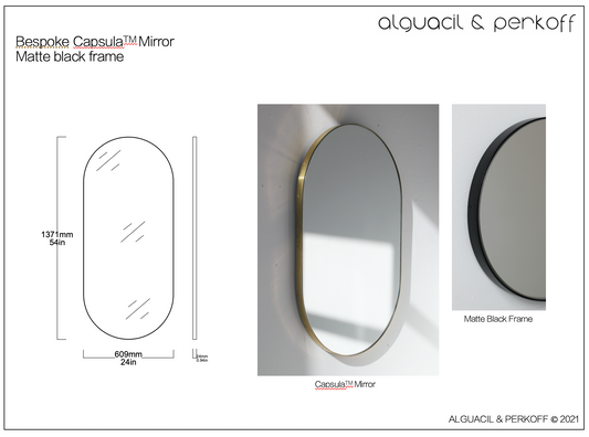 Bespoke Capsula™ Mirror Matte Black Frame 54x24"