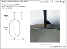 Bespoke Suspended Capsula™ Mirror Brass Frame With Bronze Patina Front Illumination 18x30"