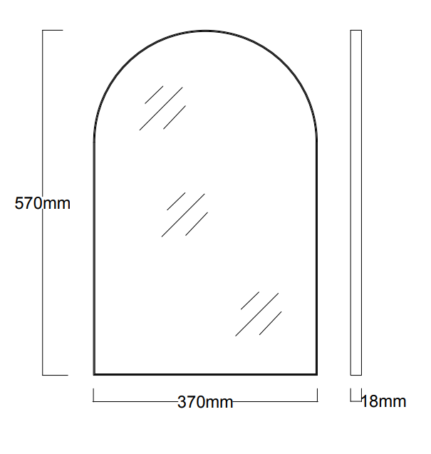 Bespoke Arcus™ mirror RAL6018 frame (56 x 37 x 1.8cm)
