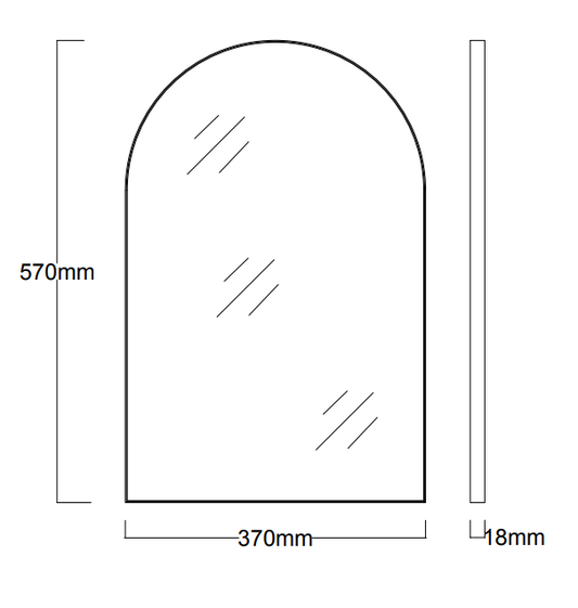Bespoke Arcus™ mirror RAL6018 frame (56 x 37 x 1.8cm)