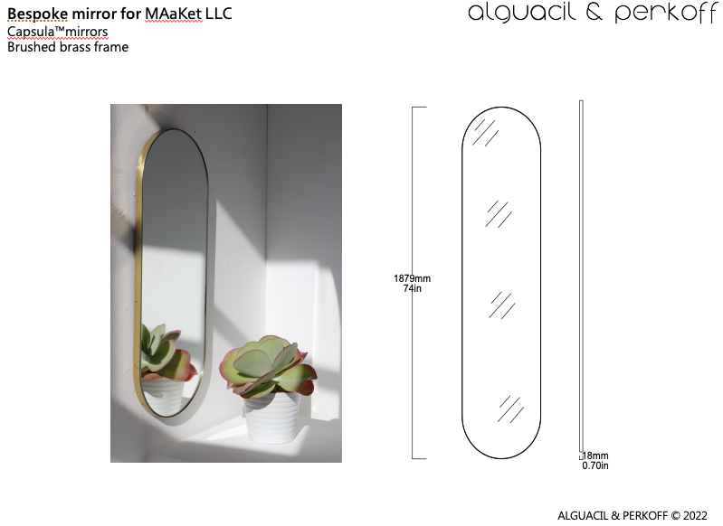 Bespoke Capsula™   Brushed Brass Frame (1880 x 432 x 18mm)