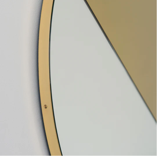 Bespoke Orbis™ Dualis Mirror Gold Tint + Silver Brushed Brass frame (1524 x 30mm)
