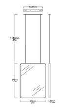Bespoke Quadris Suspended Rectangular Mirror with Blackened Stainless Steel Frame and Two Rods (812 x 609 x 30)