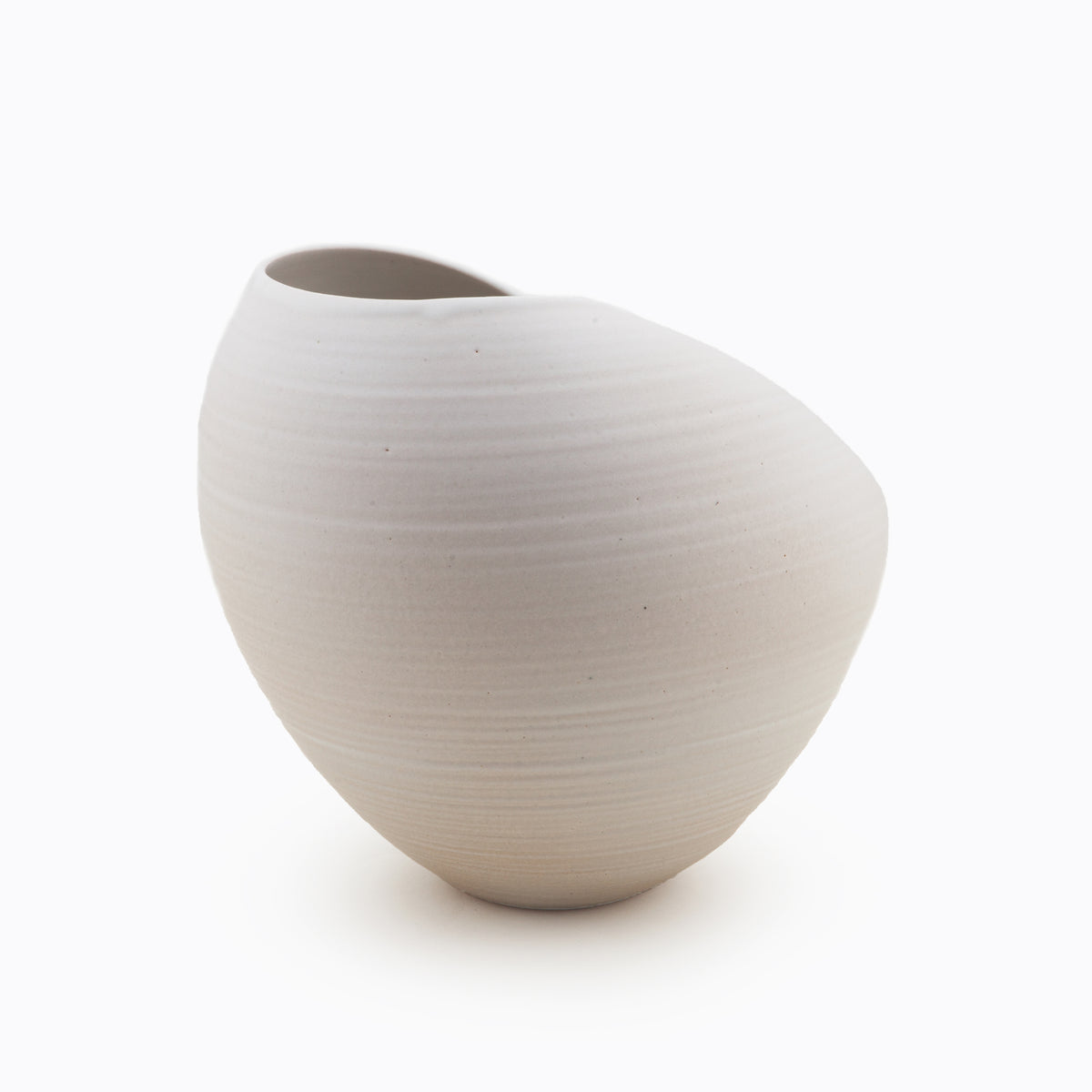 White Oval Form, Vase, Interior Sculpture or Vessel, Objet D'Art