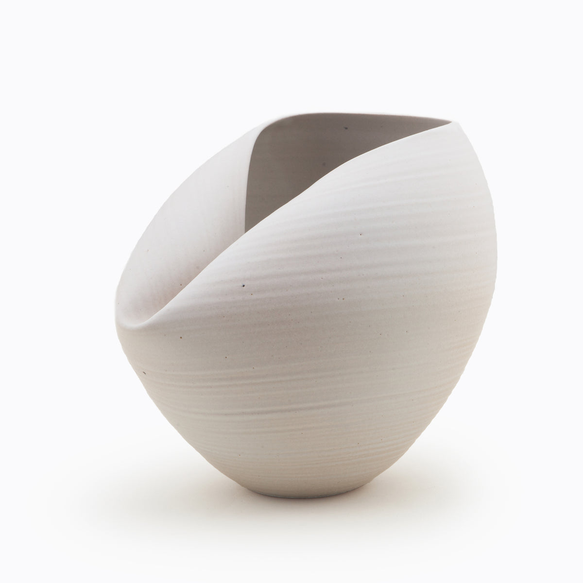 White Oval Form, Vase, Interior Sculpture or Vessel, Objet D'Art