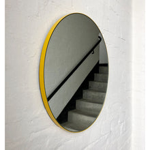 Orbis™ Round Handcrafted Modern Mirror with Yellow Frame, Customisable