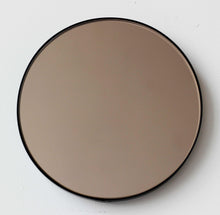 Orbis™ Bronze Tinted Round Contemporary Mirror with a Black Frame