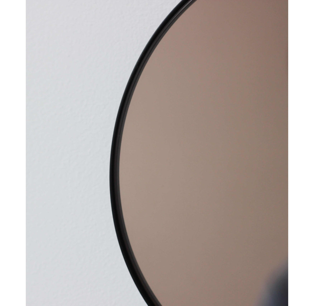 Orbis™ Bronze Tinted Round Contemporary Mirror with a Black Frame