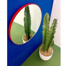 Orbis™ Round Modern Mirror with Red Frame